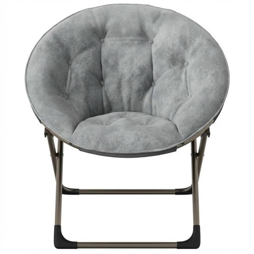 Faux fur saucer moon chair - fur,