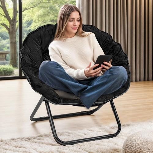 Folding faux fur saucer - folding,