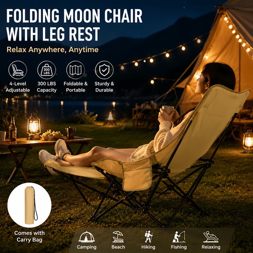 Portable folding moon chair - portable,