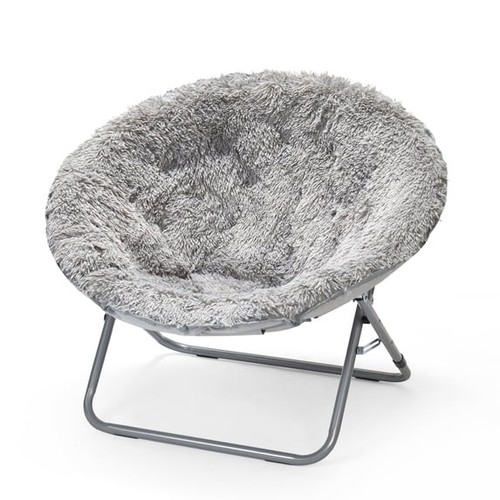 Oversized white faux fur - white, moon